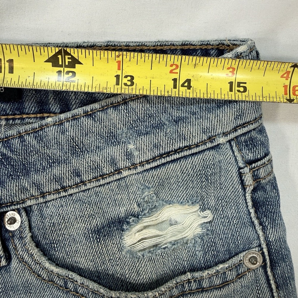 LUCKY BRAND The Cut Off Mid Rise Denim Shorts US 6/28 Distressed Blue Cowgirl - Picture 4 of 13